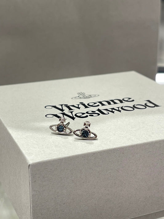 [預購] Vivienne Westwood Nano藍鑽迷你耳釘