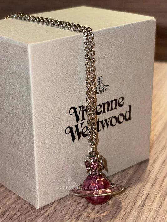 [限量預購💗] Vivienne Westwood Mashita 糖果寶石立體土星項鍊🍬