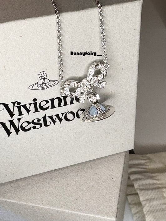 [預購] Vivienne Westwood 藍色蝴蝶結手鏈