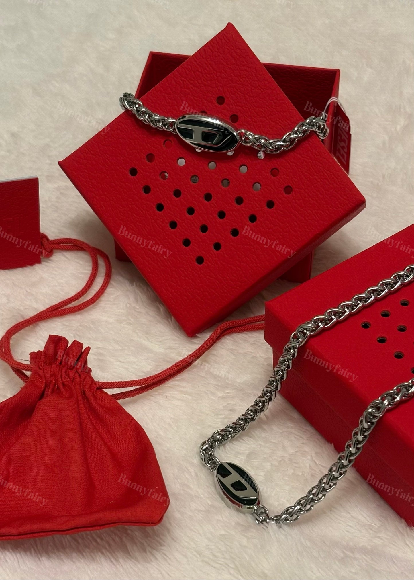 [預購] Diesel 黑色搪瓷項鍊/手鍊