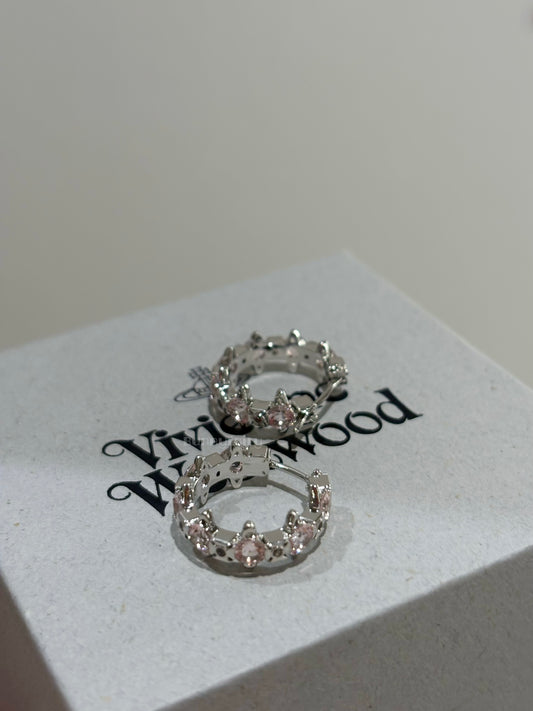 [預購] Vivienne Westwood Warwick圈圈耳環 限定粉鑽