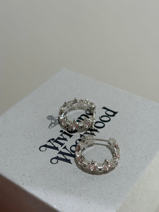 [預購] Vivienne Westwood Warwick圈圈耳環 限定粉鑽