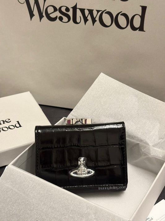 [新版本預購] Vivienne Westwood Small Frame Wallet 鱷魚紋口金三折短夾/錢包