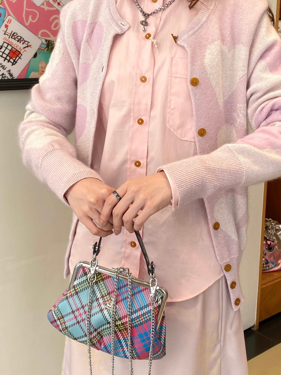 [預購+現貨] Vivienne Westwood 格紋口金包