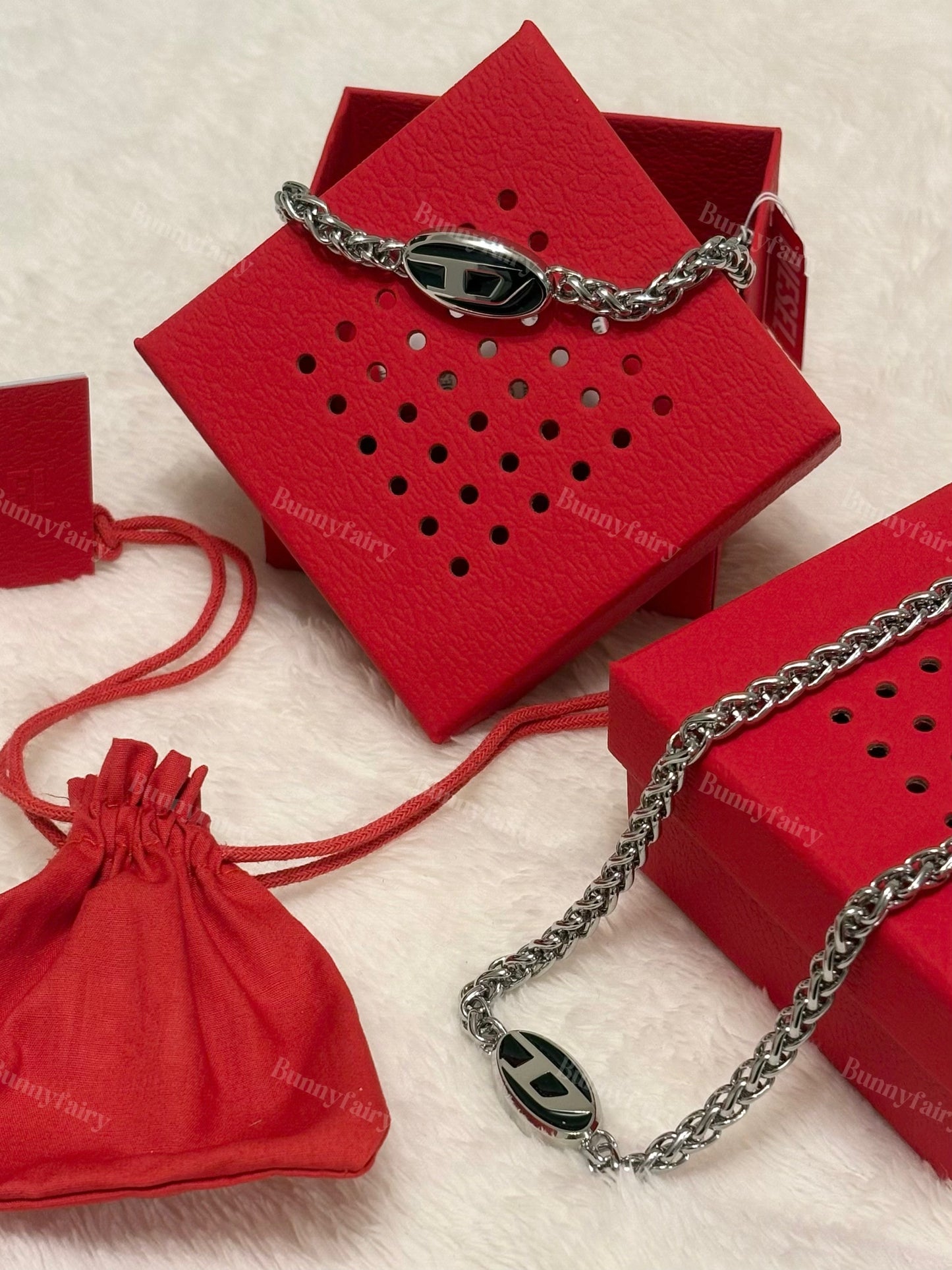 [預購] Diesel 黑色搪瓷項鍊/手鍊