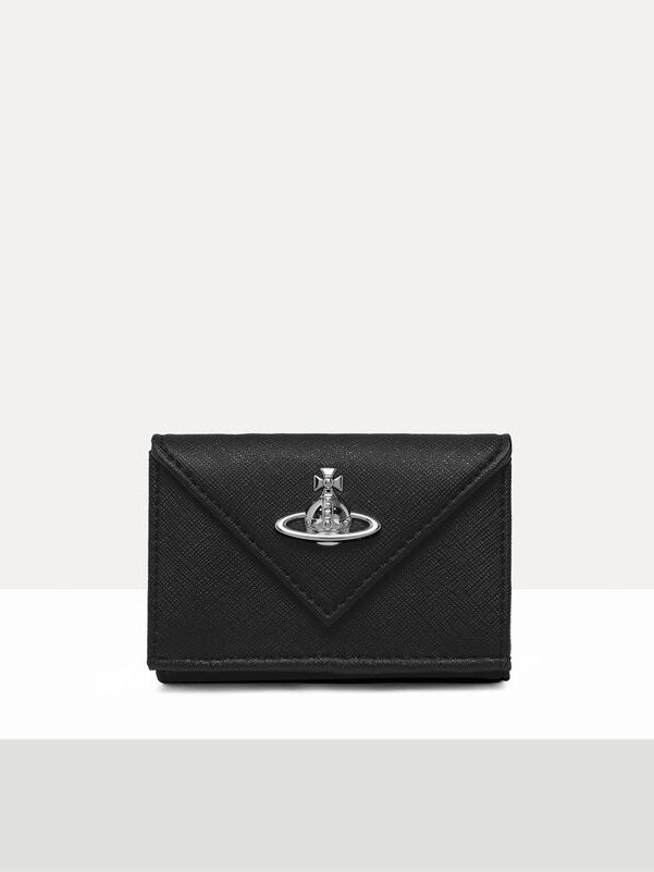 [現貨] Vivienne Westwood 黑銀十字紋三折短夾