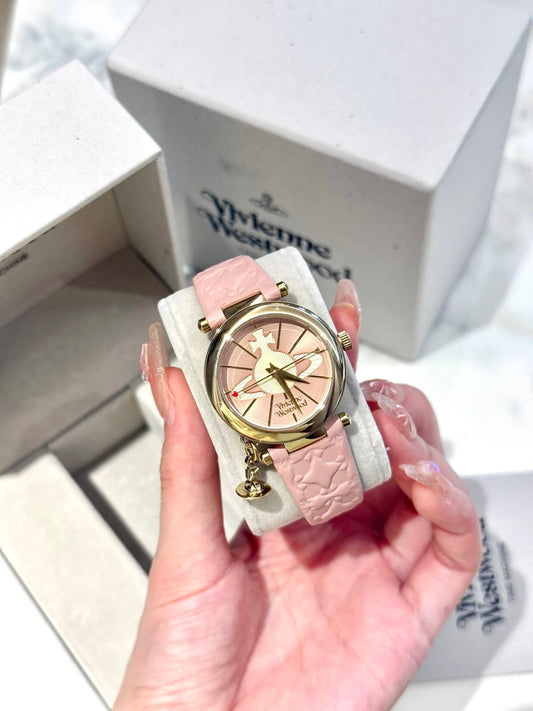 [預購] Vivienne Westwood 粉色浮雕手錶