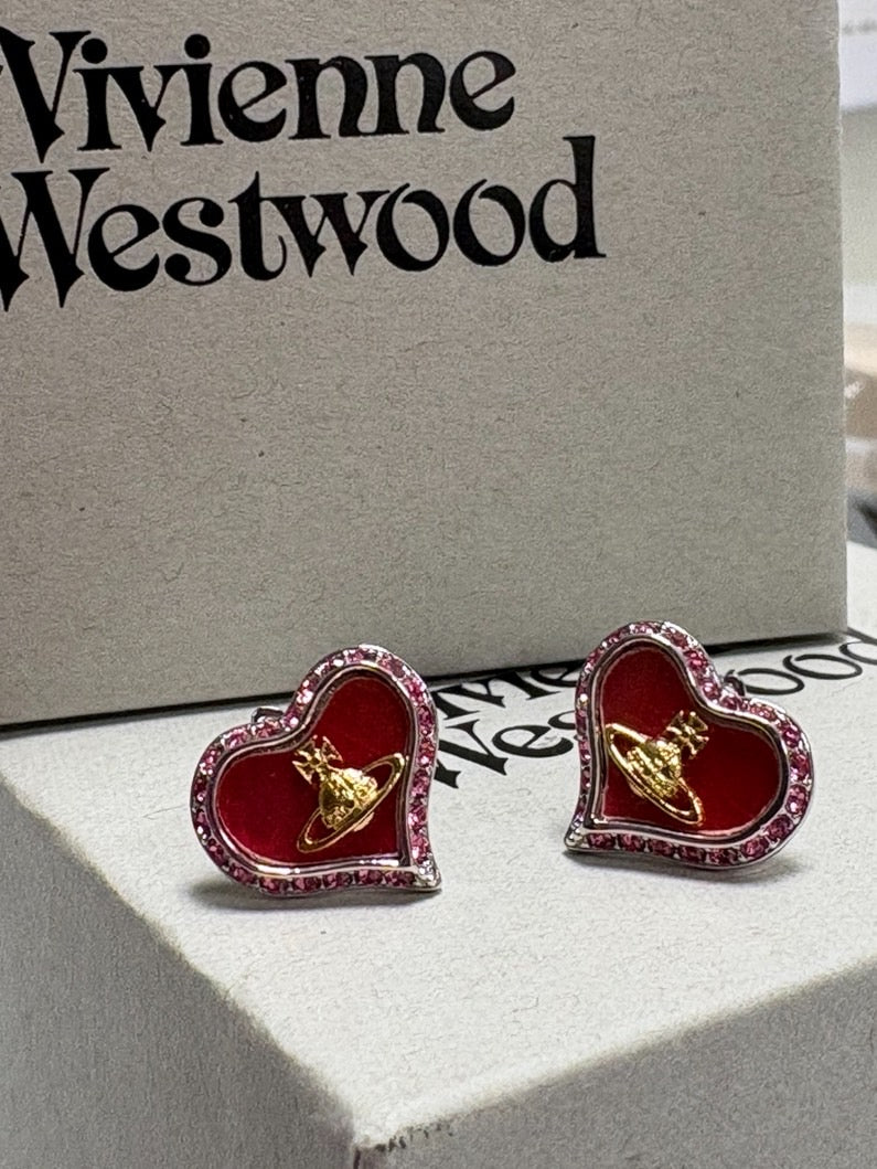 英國現貨福利品*Vivienne Westwood Petra紅色貝母耳環