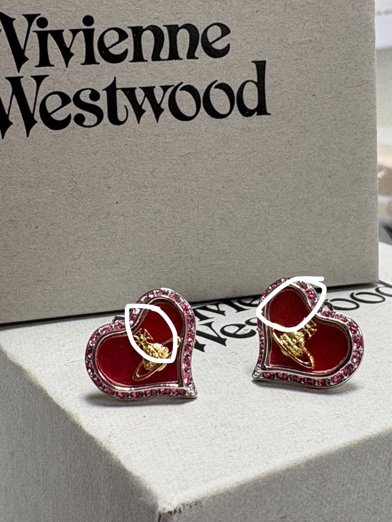 英國現貨福利品*Vivienne Westwood Petra紅色貝母耳環