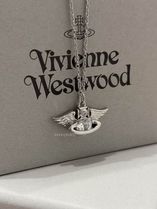 [最新上架預購] Vivienne Westwood 925純銀 Galena 愛心翅膀項鍊