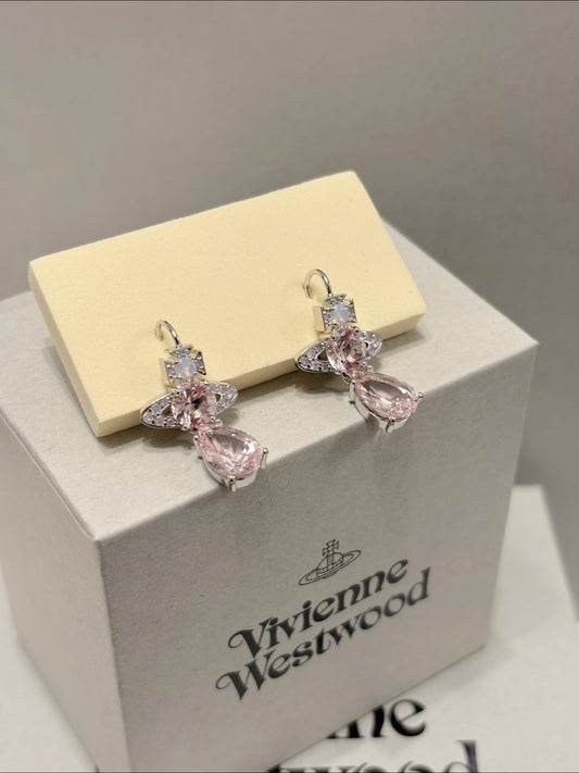[現貨] Vivienne Westwood Ismene Drop Earrings 粉色人魚淚耳環