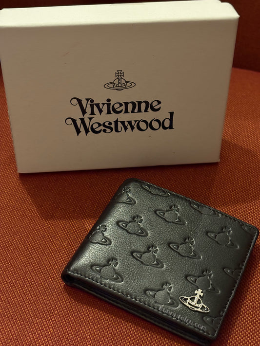 [預購+現貨] Vivienne Westwood 全土星壓紋兩折短夾