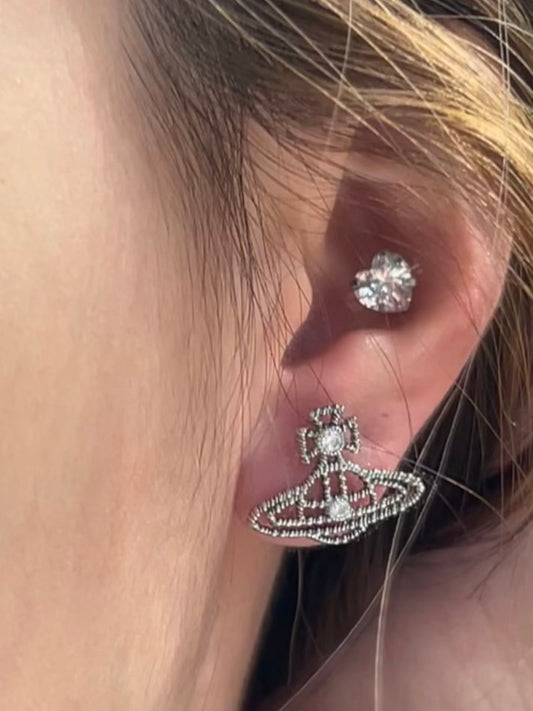 [預購] Vivienne Westwood Coretta編織土星耳環