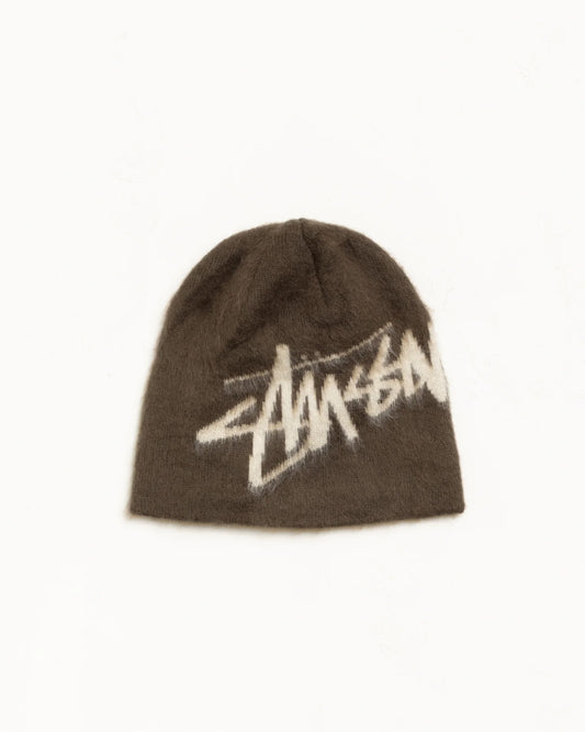[現貨] Stussy BRUSHED OUT STOCK SKULLCAP 棕色毛帽