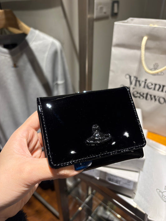 [專櫃福利品]Vivienne Westwood 漆皮口金三折錢包