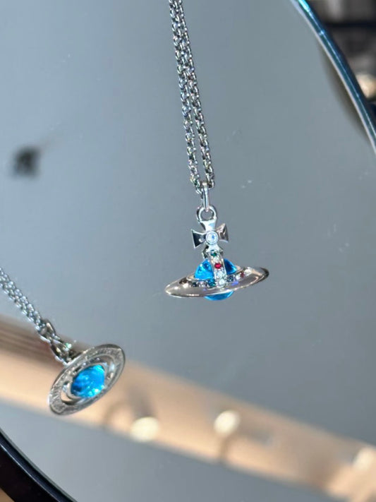 [現貨] Vivienne Westwood 中號Orb項鍊 湖水藍