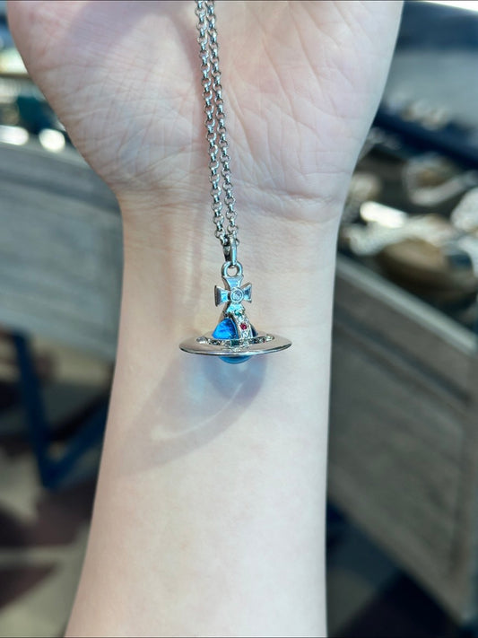 [現貨] Vivienne Westwood 中號Orb項鍊 湖水藍