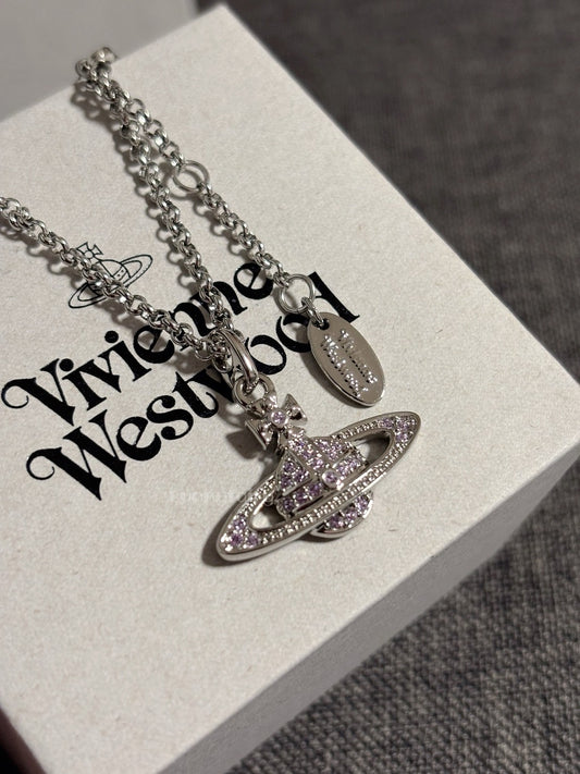 [SS26限定預購]Vivienne Westwood Mini bas紫鑽項鍊