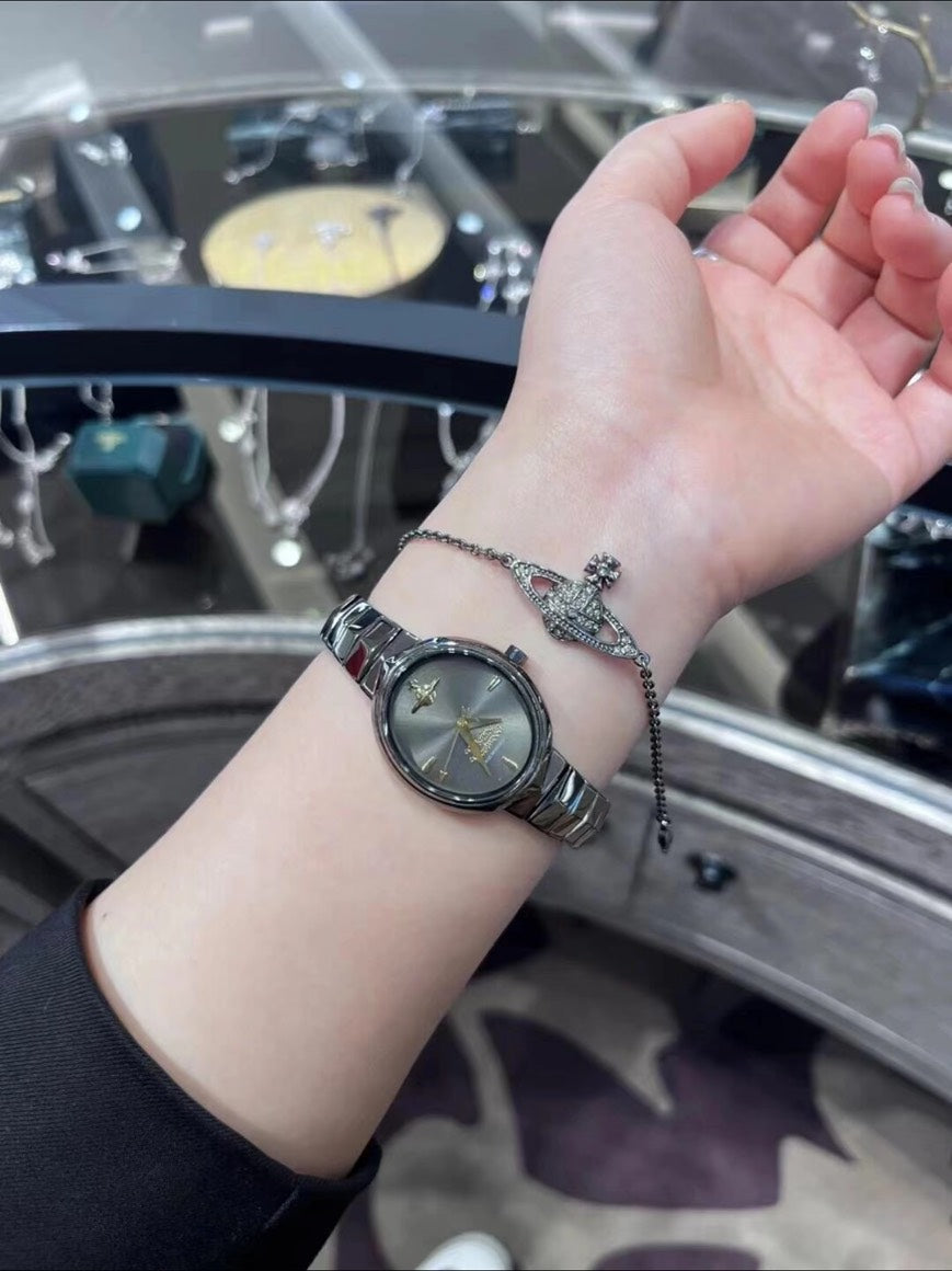 [預購] Vivienne Westwood Amour Watch 蛇骨手錶 槍色